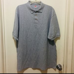 Hanes Comfort Soft Mens Polo Shirt Size XL Gray